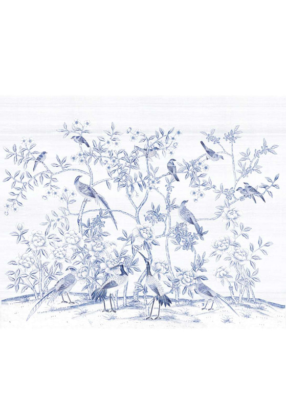 Bird Party Blue Porcelain | The Mural Source by Paul Montgomery