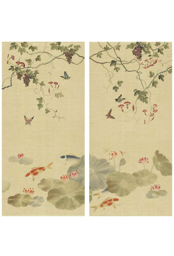 Lotus and Koi | The Mural Source by Paul Montgomery
