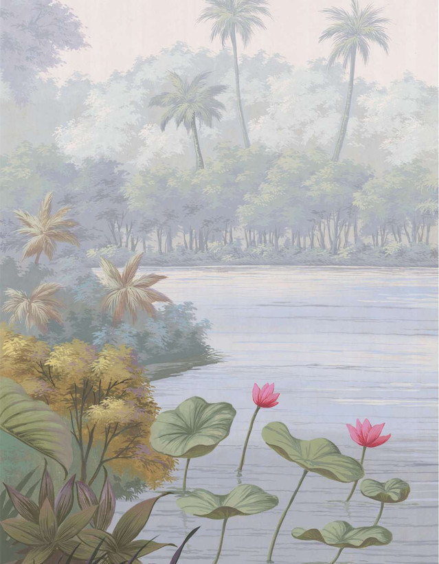 Palmera Pastel Hand-Painted  Original