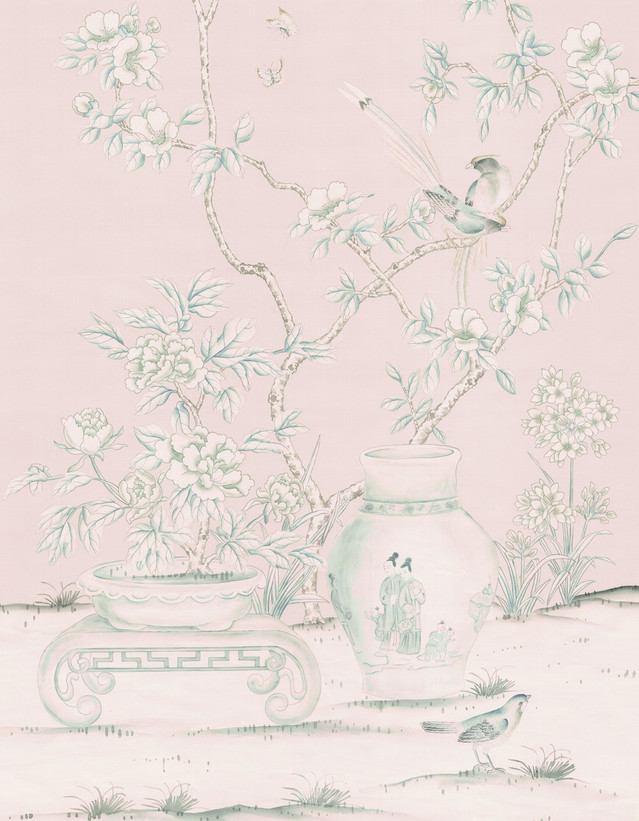 Porcelains Diptych Rose Panels 1 and 2