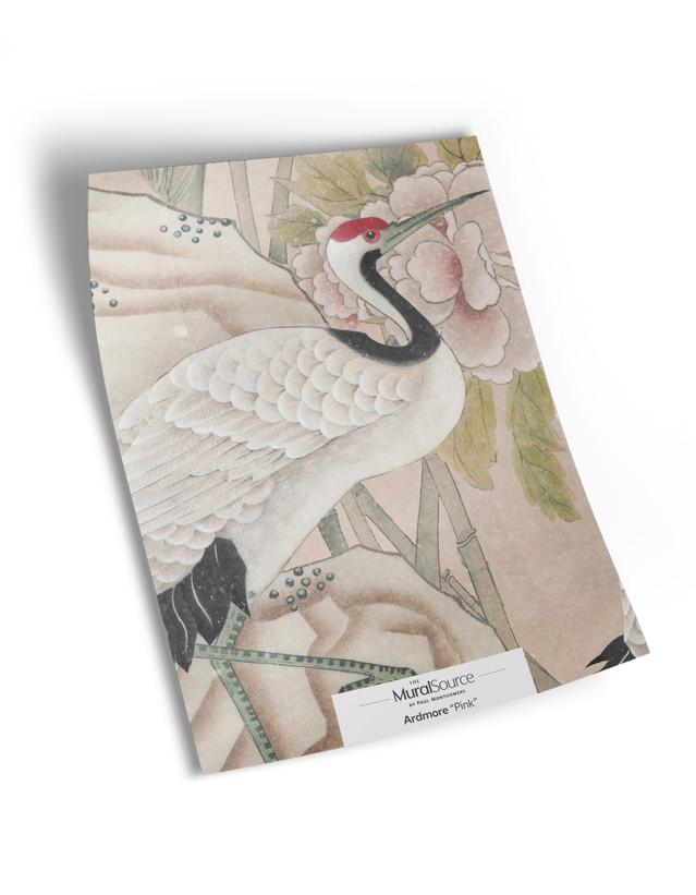10" x 13" sample of Ardmore, pink chinoiserie