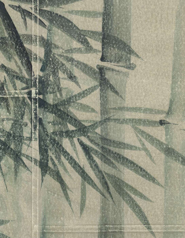 Bamboo Grove, printed mural wallpaper by Paul Montgomery. Detail shot.