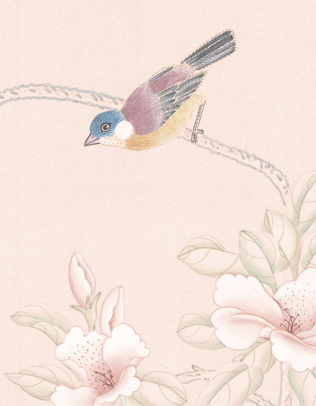 Biarritz, printed mural wallpaper by Paul Montgomery. Petale detail shot.