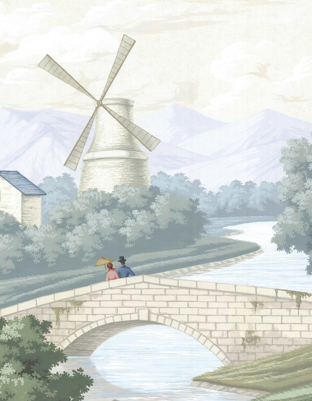Bordeaux, printed mural wallpaper by Paul Montgomery. Up-close detail shot.