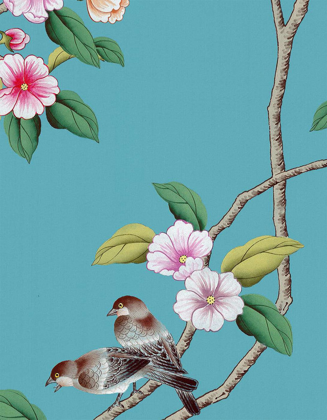 Cheridah, printed mural wallpaper by Paul Montgomery. Detail shot.