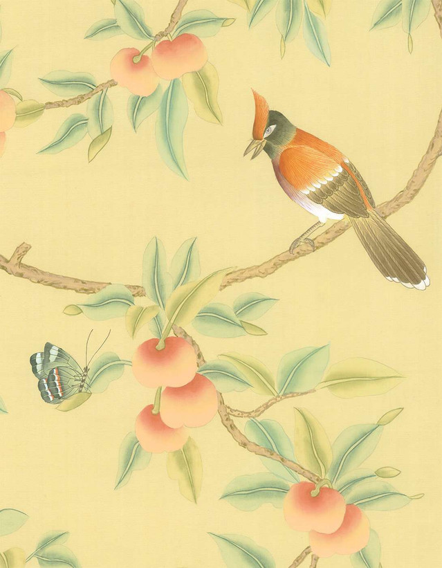 Dania, printed mural wallpaper by Paul Montgomery. Detail shot.