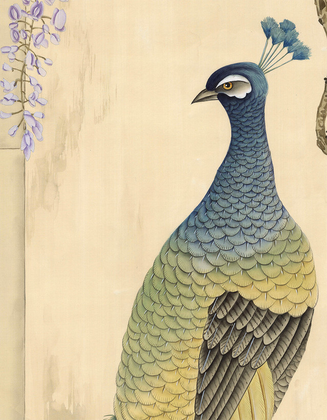Emperor's Garden, printed mural wallpaper by Paul Montgomery. Harvest detail shot.