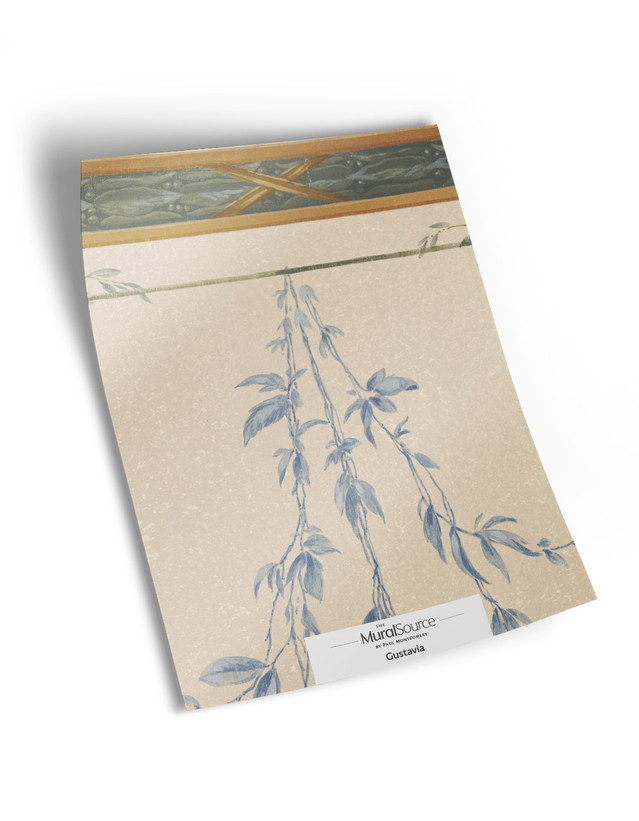 10" x 13" sample of Gustavia; beige mural wallpaper
