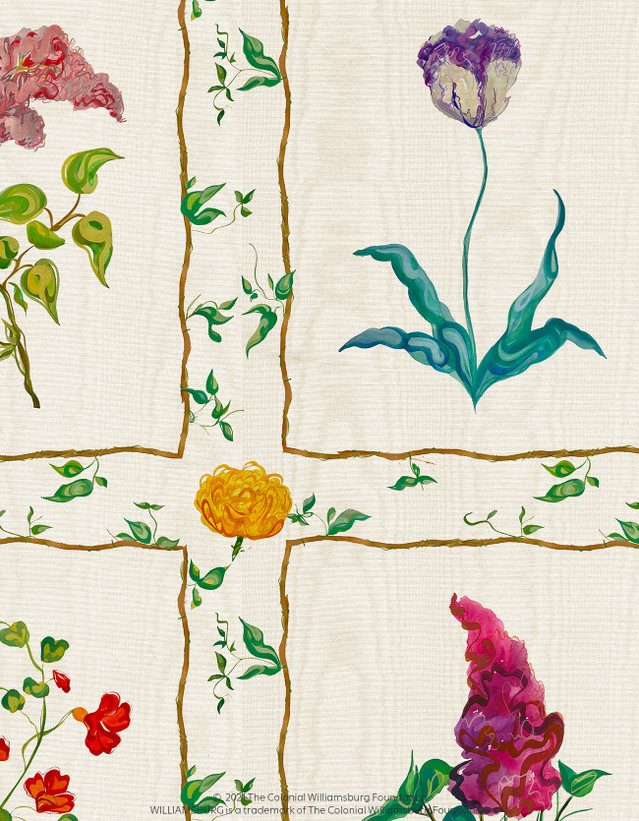 Floribunda, printed mural wallpaper by Paul Montgomery. Detail shot.