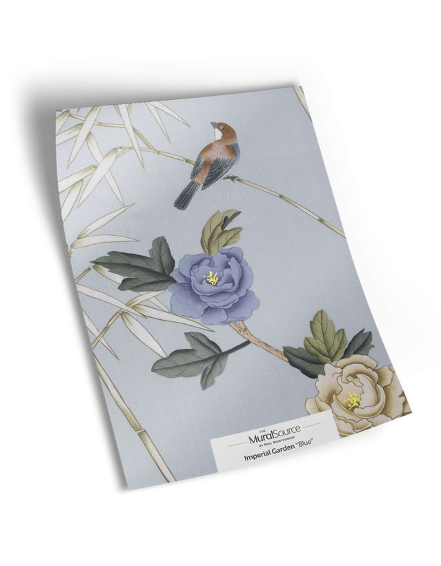 10" x 13" sample of Imperial Garden; blue chinoiserie