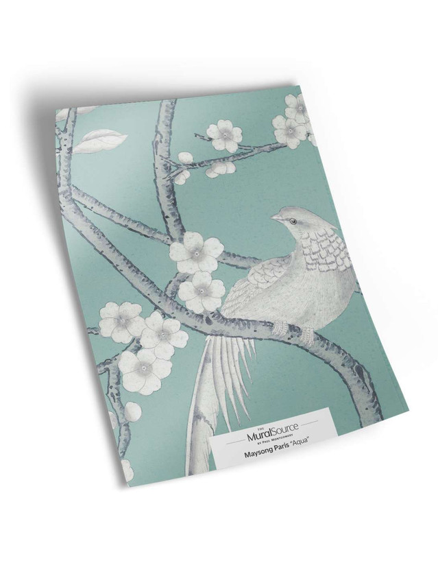 10" x 13" sample of Maysong Paris; blue chinoiserie