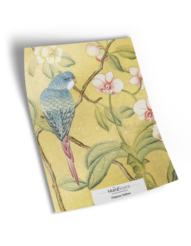 10" x 13" sample of Palazzo Yellow; yellow chinoiserie
