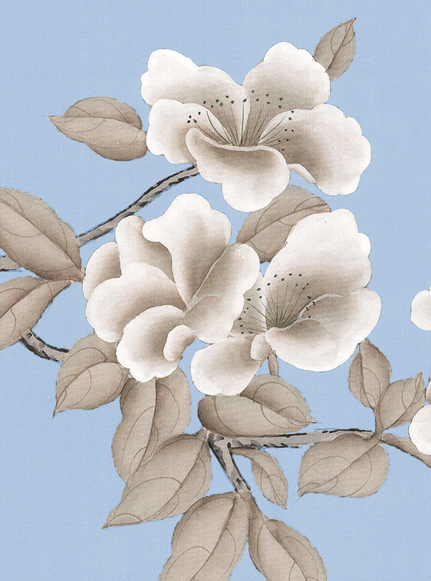 Porcelains, printed mural wallpaper by Paul Montgomery. Hemmerling detail shot.