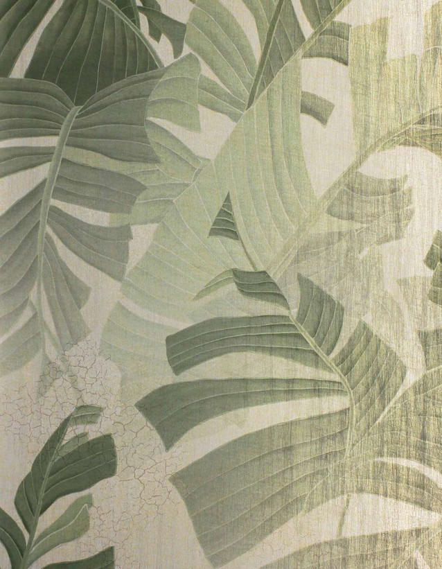 Rio Silver, printed mural wallpaper by Paul Montgomery. Detail shot.