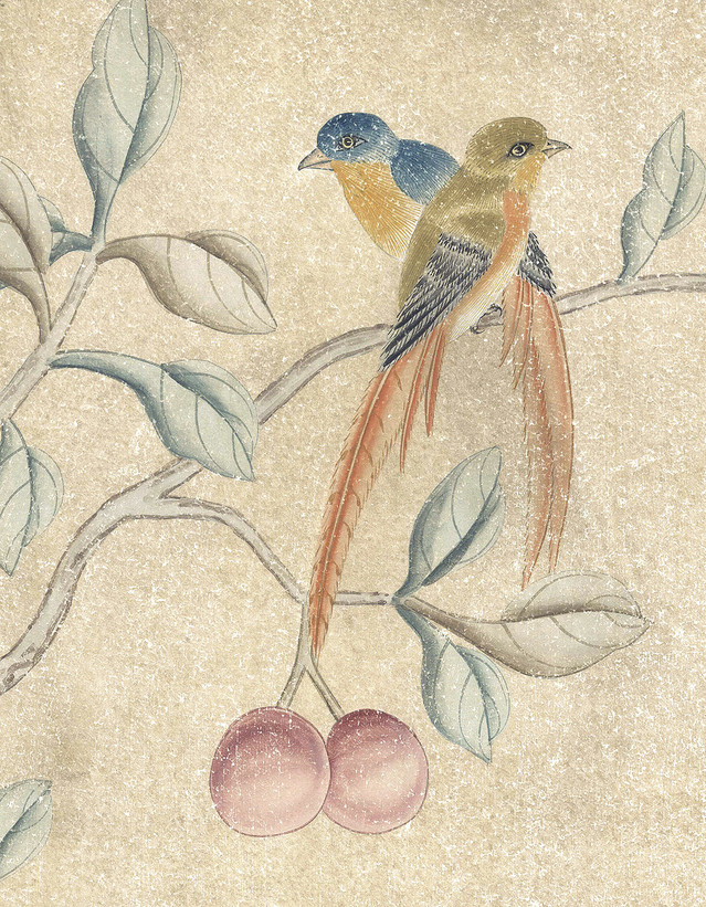 Trevarez Antiqued, printed mural wallpaper by Paul Montgomery. Detail shot.