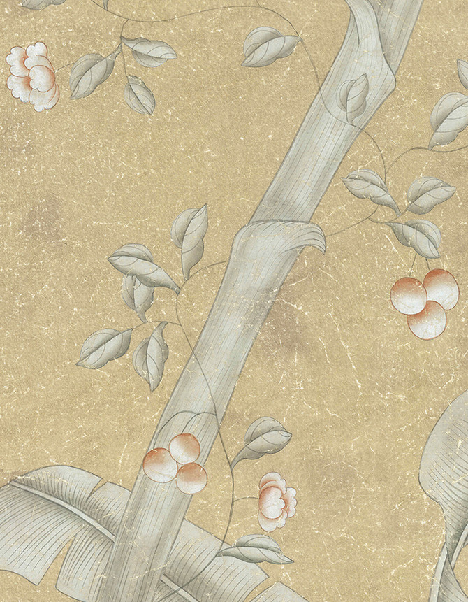 Trevarez Fresco, printed mural wallpaper by Paul Montgomery. Natural detail shot.