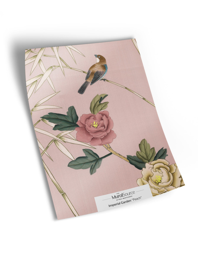 10" x 13" sample of Imperial Garden; pink chinoiserie