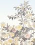 Chrysantha, printed mural wallpaper by Paul Montgomery. Summer detail shot.