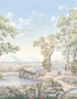 Pastorale Watercolor, printed mural wallpaper by Paul Montgomery. Up-close detail shot.