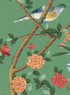 Bel Aire, printed mural wallpaper by Paul Montgomery. Green detail shot.