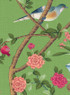 Bel Aire, printed mural wallpaper by Paul Montgomery. Emerald detail shot.
