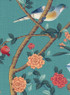 Bel Aire, printed mural wallpaper by Paul Montgomery. Aqua detail shot.