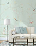Calloway Mint, printed mural wallpaper by Paul Montgomery. Mint chinoiserie in room.