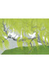 Herons & Willows Accent, printed mural wallpaper by Paul Montgomery. Spring panel layout.