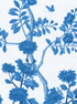 Mughal Garden, printed mural wallpaper by Paul Montgomery. Porcelain Blue detail shot.