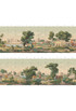 Passage to India, printed mural wallpaper by Paul Montgomery. Antiqued panel layout.