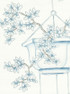 Porcelains White, printed mural wallpaper by Paul Montgomery. Up-close detail shot.