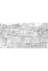 Venice, printed mural wallpaper by Paul Montgomery. Black & White panel layout.