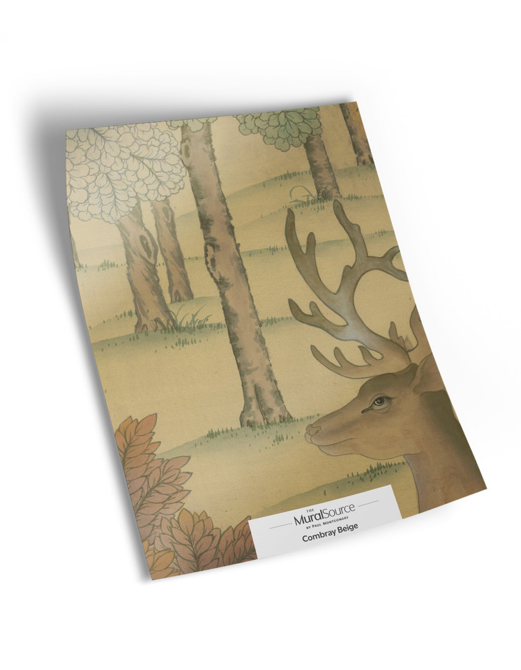 10" x 13" sample of Combray Beige; beige chinoiserie