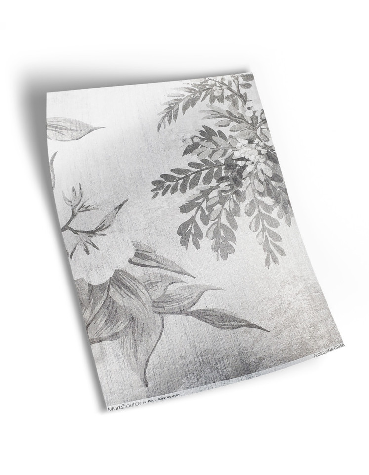 10" x 13" sample of Floridana Silver; grisaille panoramic