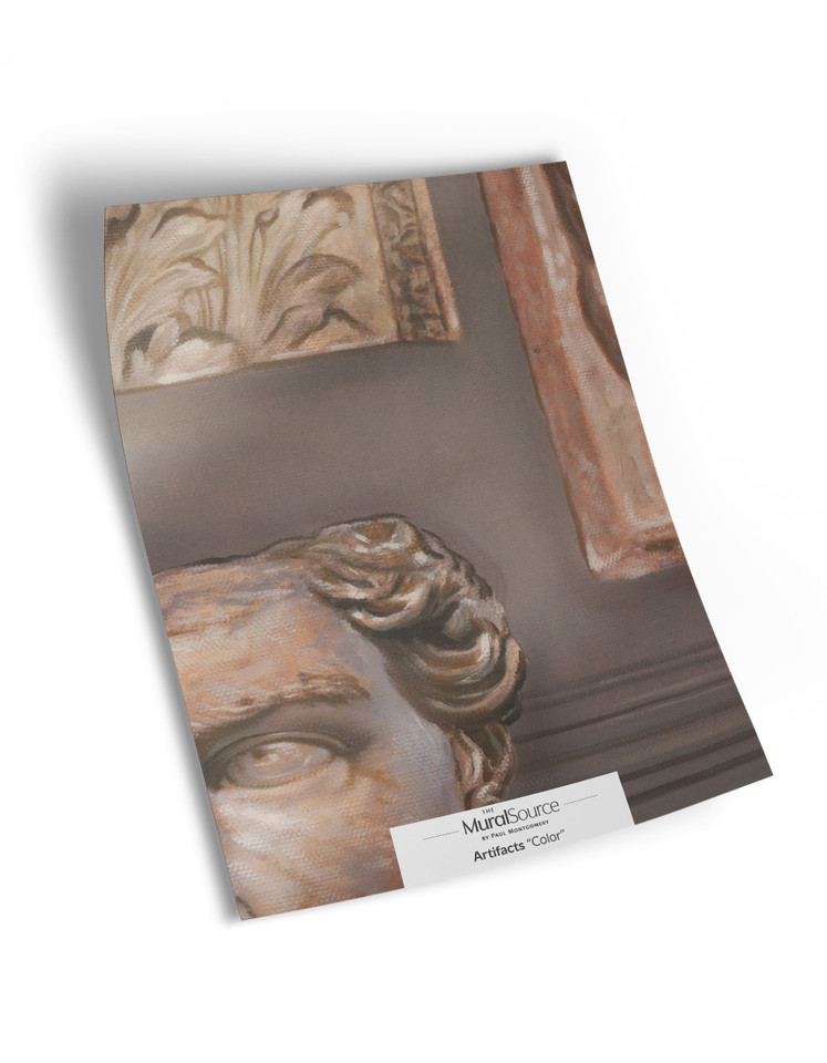 10" x 13" sample of Artifacts, Roman sculpture mural