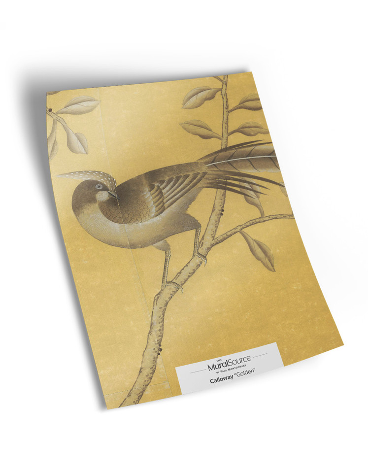 10" x 13" sample of Calloway; golden chinoiserie
