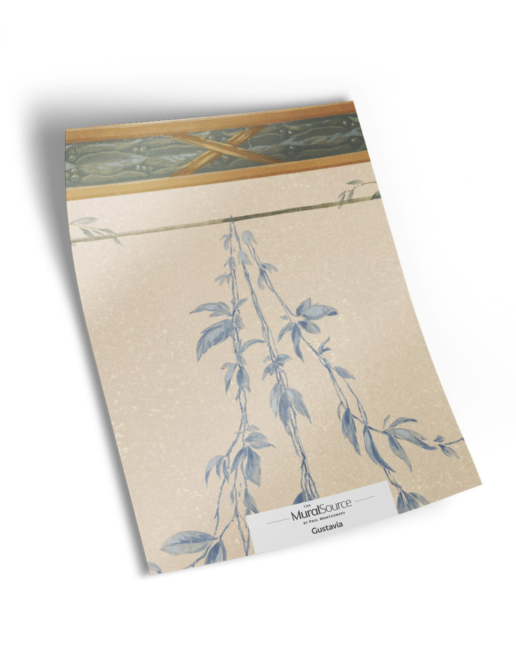 10" x 13" sample of Gustavia; beige mural wallpaper