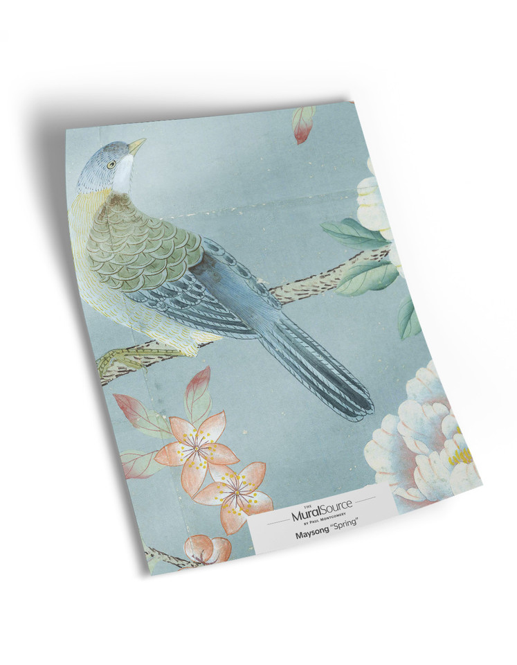 10" x 13" sample of Maysong; blue chinoiserie