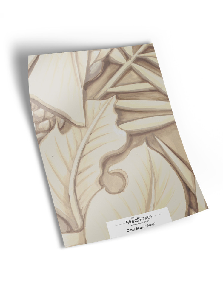 10" x 13" sample of Oasis; sepia modern mural