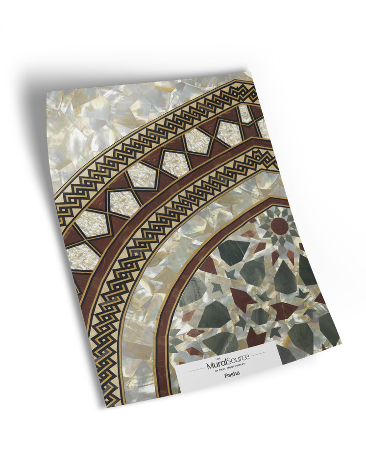 10" x 13" sample of Pasha; beige mural wallpaper