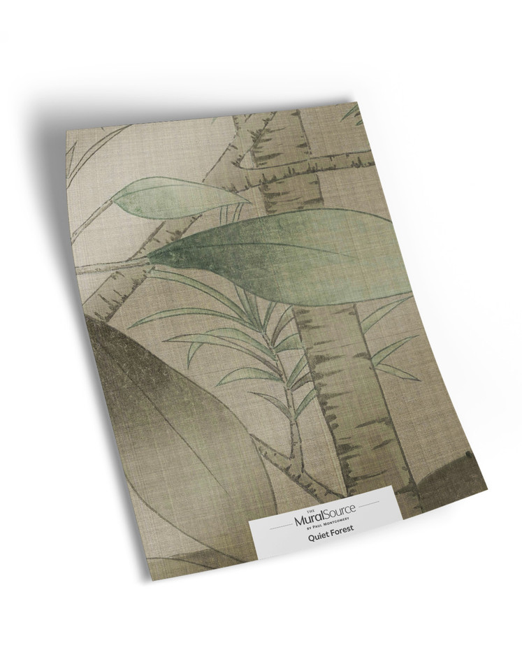 10" x 13" sample of Quiet Forest; beige chinoiserie