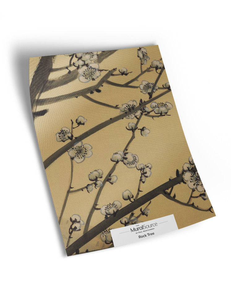 10" x 13" sample of Rock Tree; full color chinoiserie