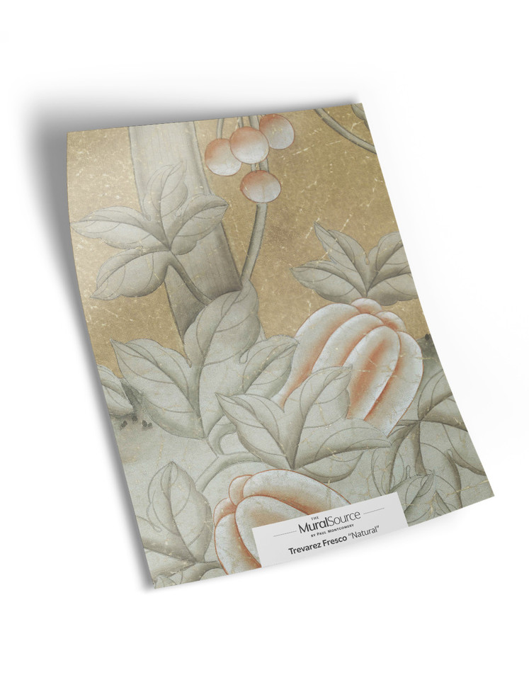 10" x 13" sample of Trevarez Fresco; beige chinoiserie