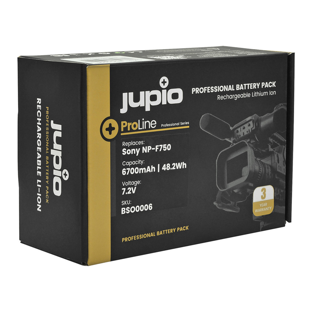 Jupio ProLine NP-F750 6700mAh Camcorder Battery for Sony
