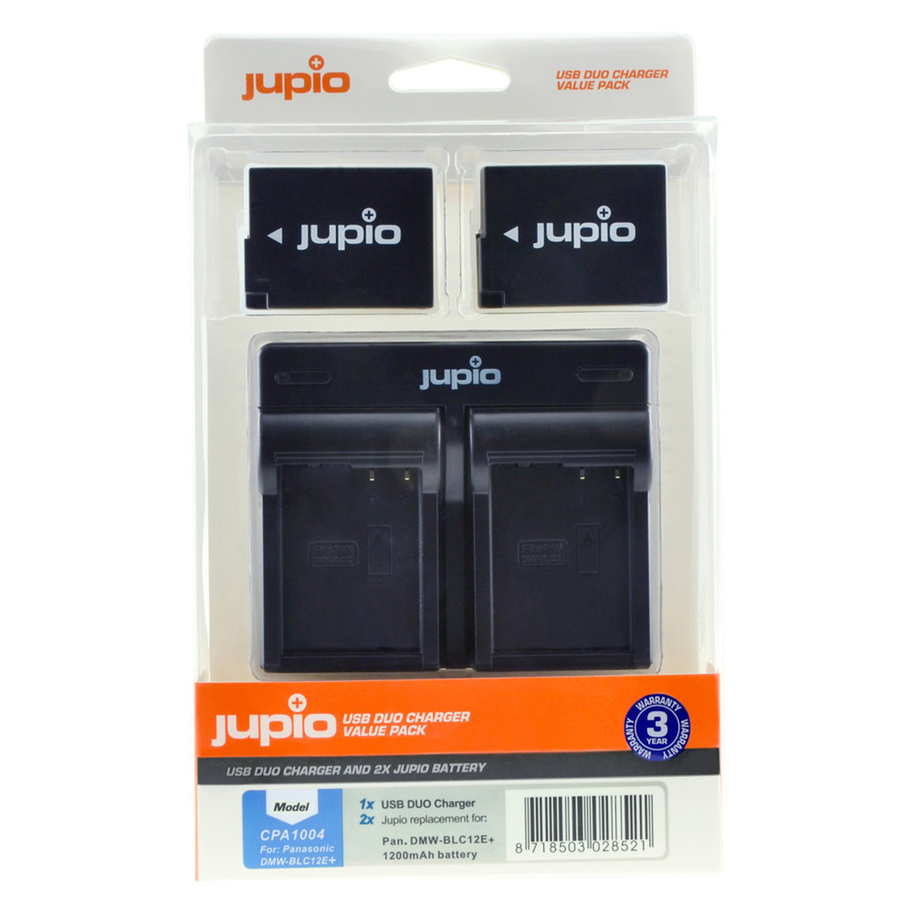 Jupio Value Pack: 2x Battery DMW-BLC12E + USB Dual Charger for Panasonic