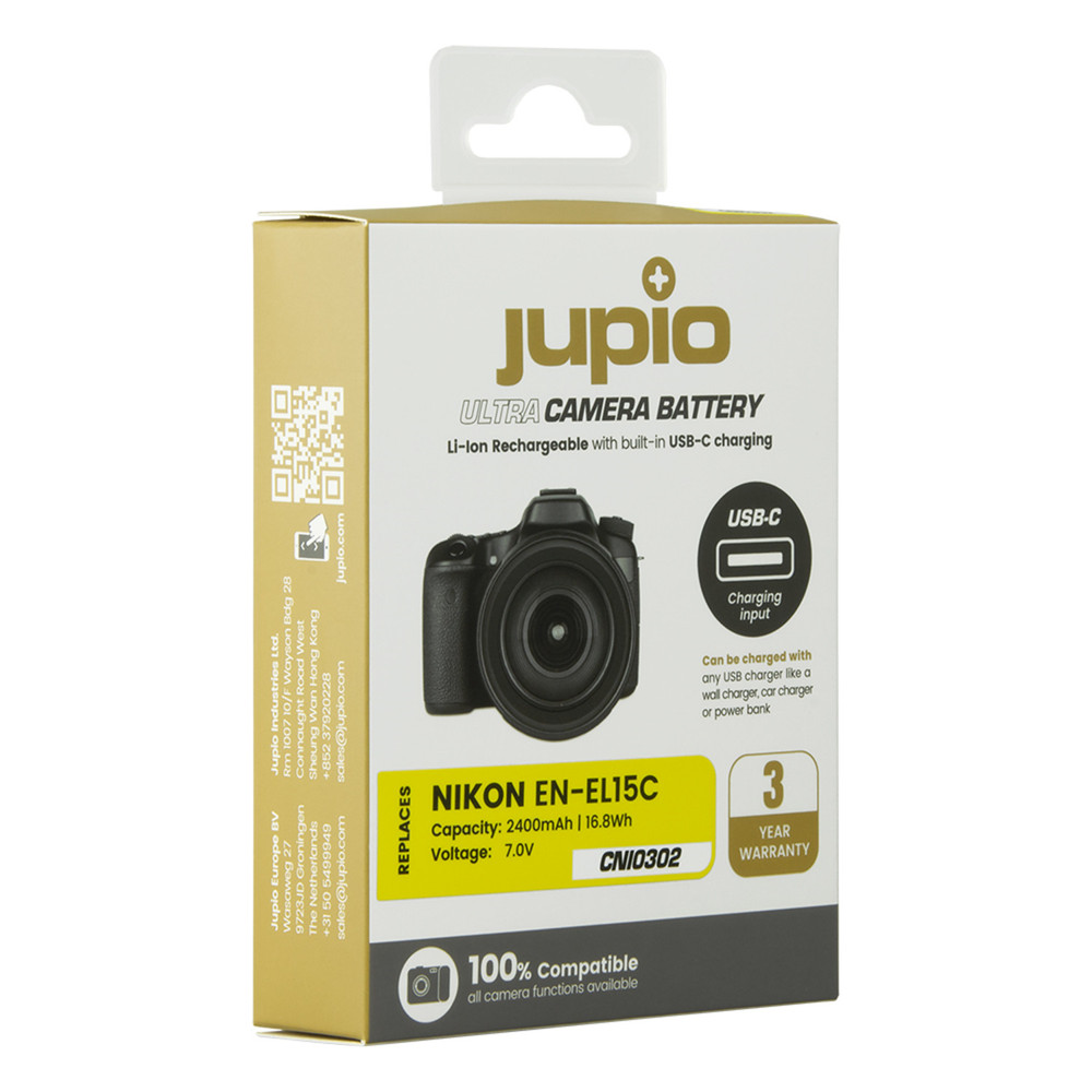 Jupio EN-EL15C ULTRA C (USB-C input) 2400mAh for Nikon