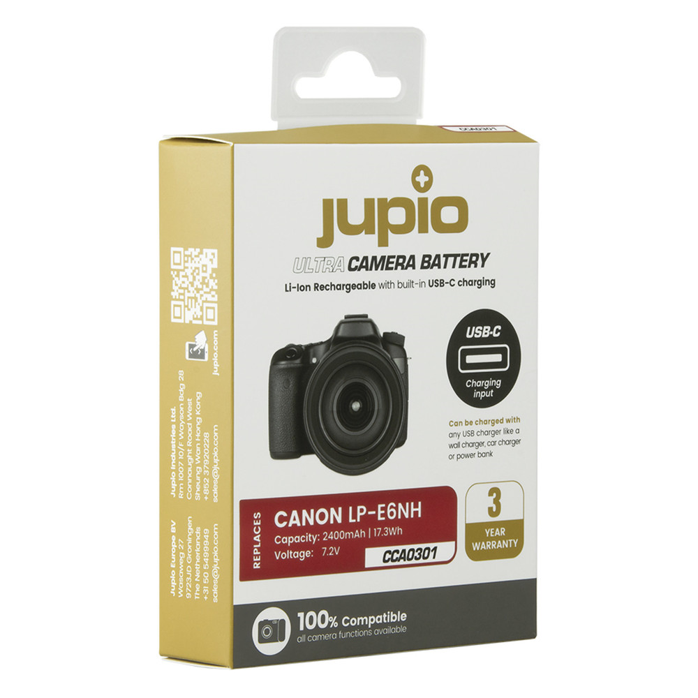 Jupio LP-E6NH ULTRA C (USB-C input) 2400mAh for Canon (Open Box)