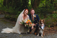 Rustic wedding with a vibrant colour palette that even Arthur the dog matches!