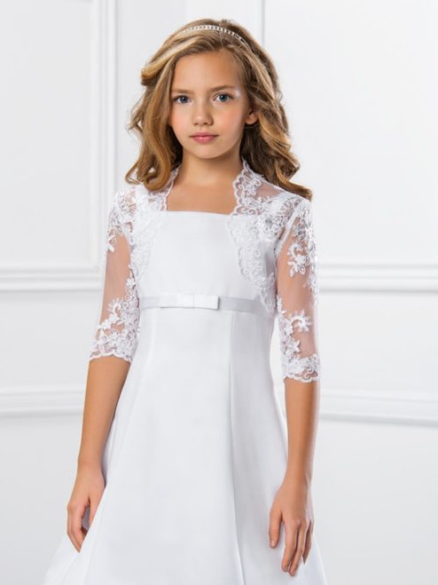 White lace sleeved bolero jacket - 140 size
