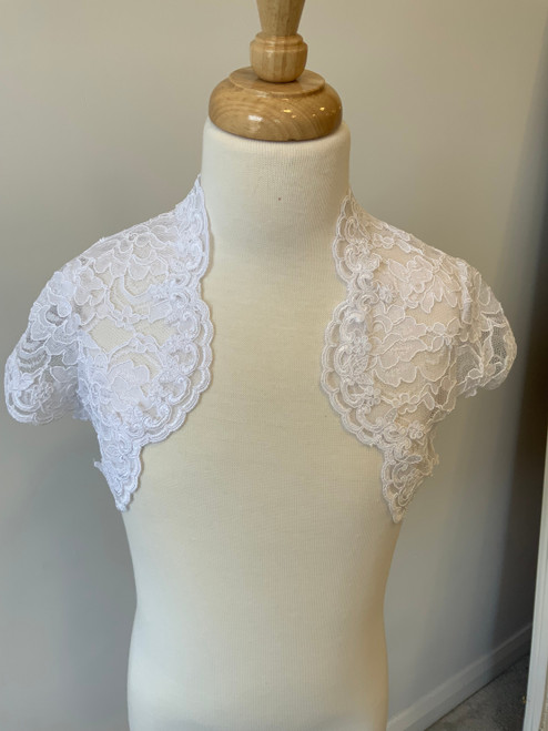 White Lace First Holy Communion Bolero - Size 134